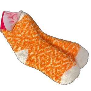 NWT Orange Fuzzy Cozy Socks